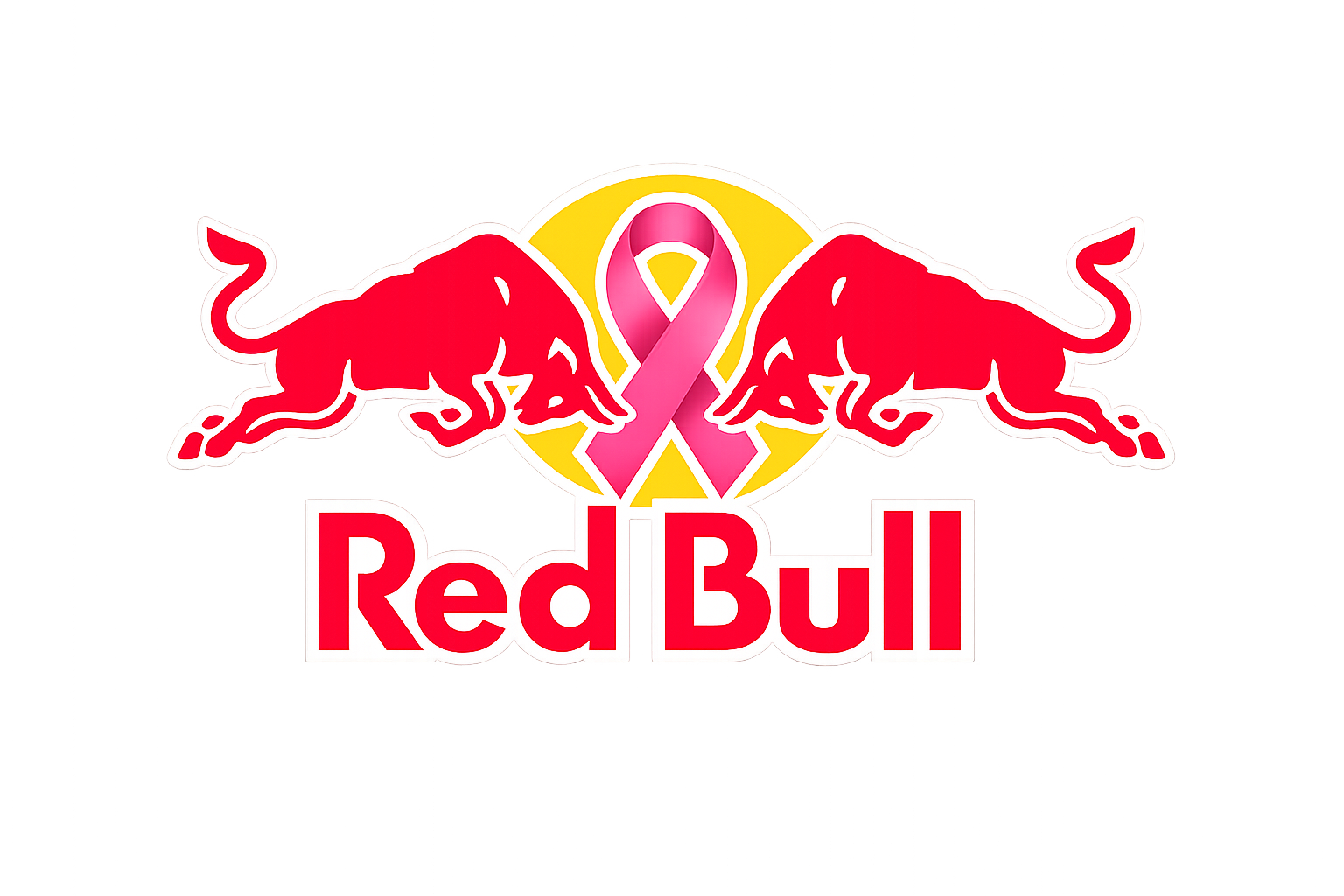Red Bull breast cancer ribbon logo